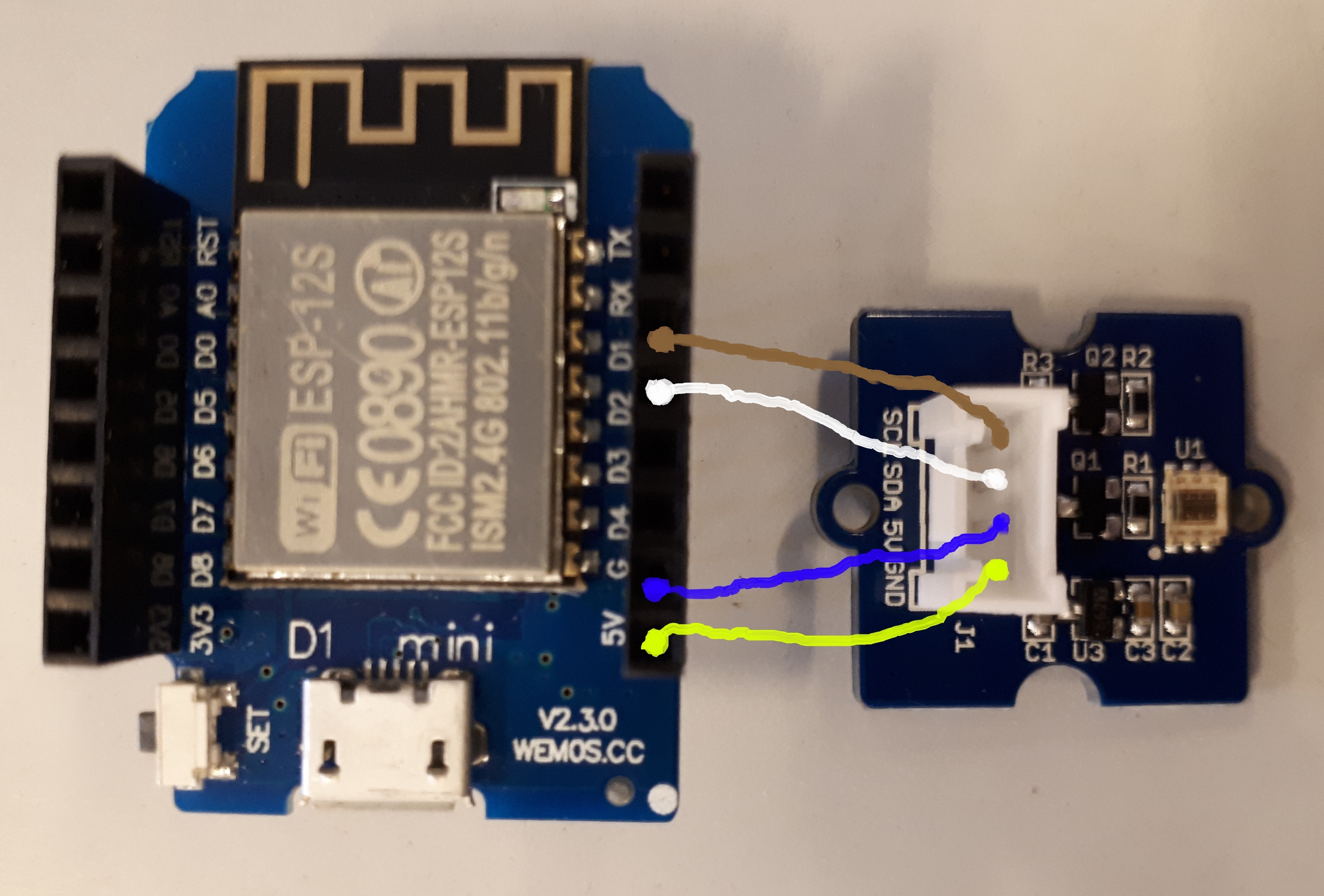 Digital light sensor connections