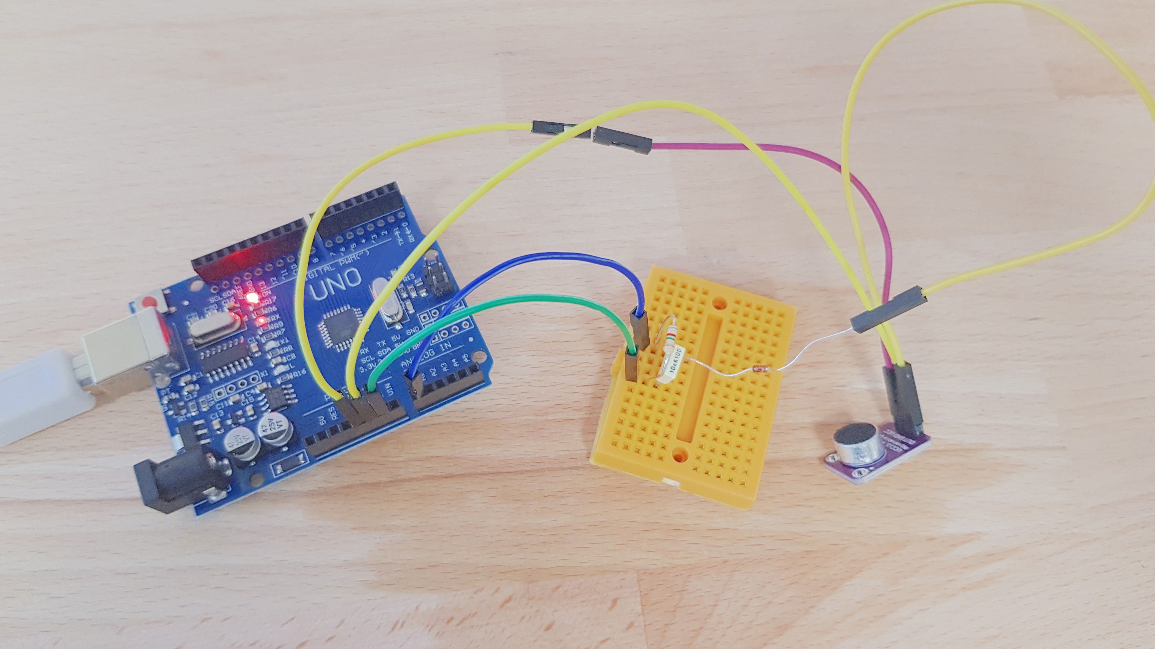Connected with breadboard